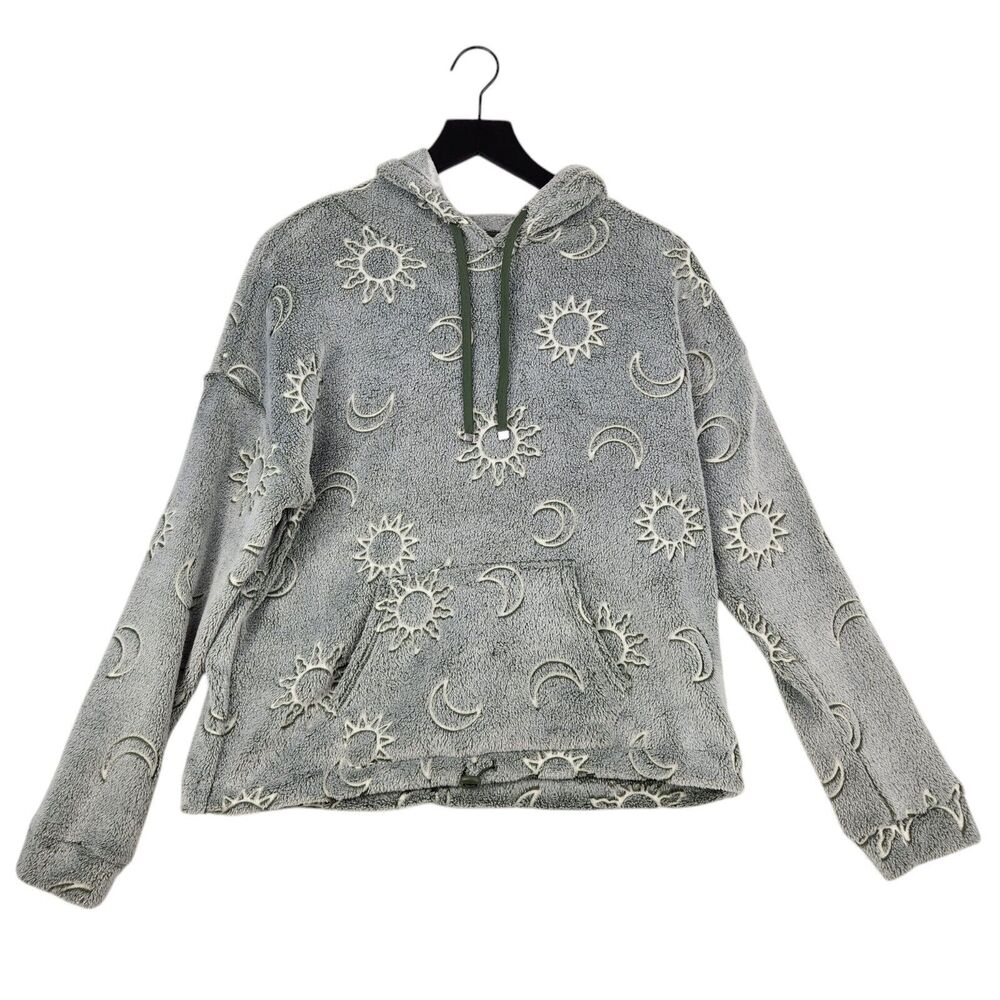 No Boundaries‎ NOBO Womens Fleece Hoodie Medium Sun Moon Celestial Cozy Soft
